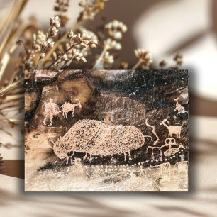 Carte Postale Pictographe De Bison, Canyon De 15 Km, Utah