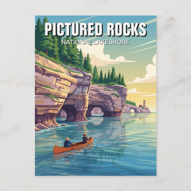 Carte Postale Pictured Rocks Michigan Voyage (Devant)