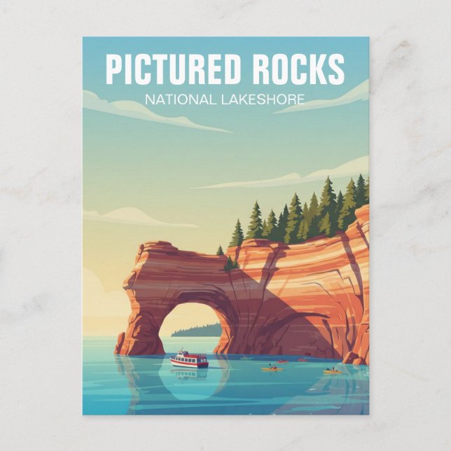 Carte Postale Pictured Rocks Michigan Voyage (Devant)