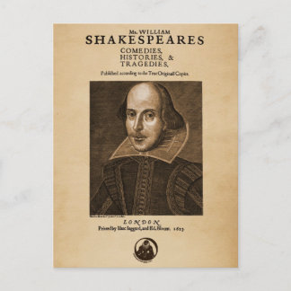 Carte Postale Pièce avant du premier feuillage de Shakespeare