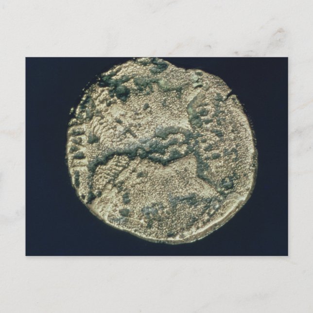 Carte Postale Pièce avec les têtes de Jules César et Auguste (Devant)