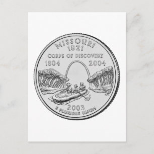 Carte Postale Pièce de 25 cents du Missouri
