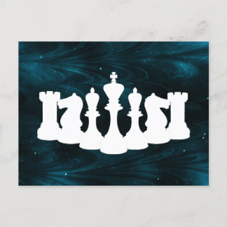 Carte Postale Pièce d'échecs Personnalisée en Nébuleuse Bleue Ki