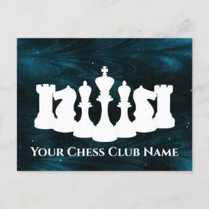 Carte Postale Pièce d'échecs Personnalisée en Nébuleuse Bleue Ki