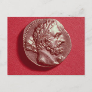 Carte Postale Pièce punique portant la tête de Hamilcar Barca