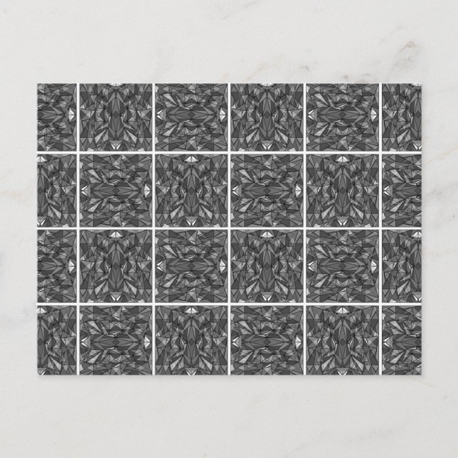 Carte Postale PiecedLayered 2x2 BandW (Devant)
