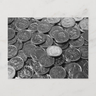 Carte Postale Pièces de 5 pence britanniques