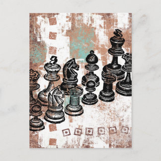 Carte postale Pièces d'échecs