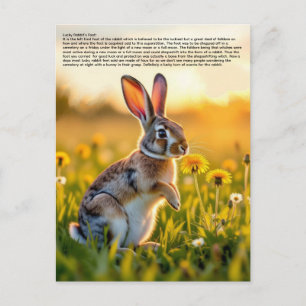 Carte Postale Pied de lapin chanceux
