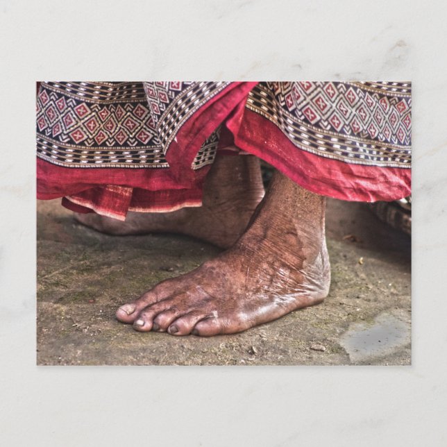 Carte Postale Pied nu au temple (Devant)