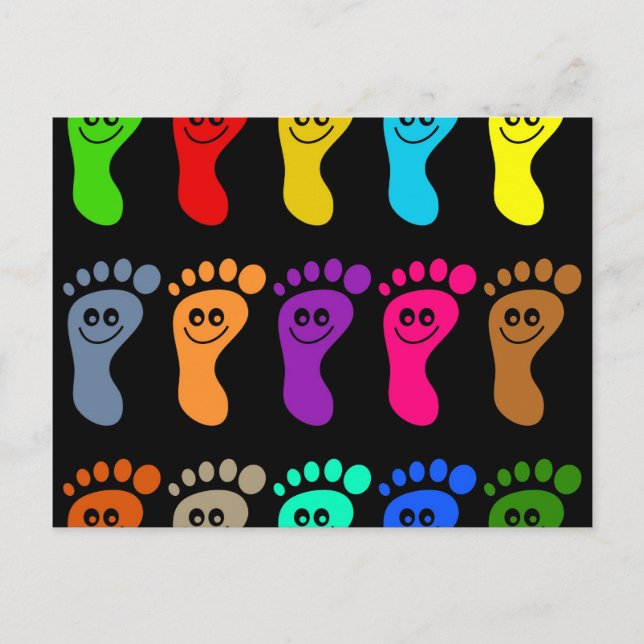 Carte Postale Pieds colorés (Devant)