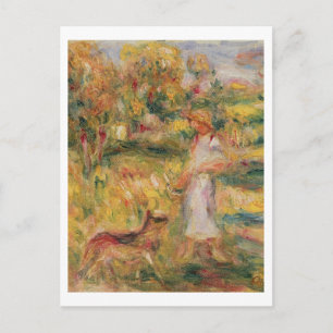 Carte Postale Pierre A Renoir   Paysage avec la femme de l'artis