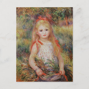 Carte Postale Pierre A Renoir   Petite fille portant des fleurs