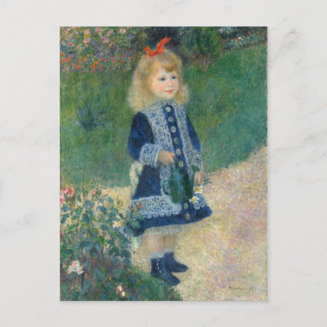 Carte Postale Pierre A Renoir | Une fille avec une canne d'arros (Devant)