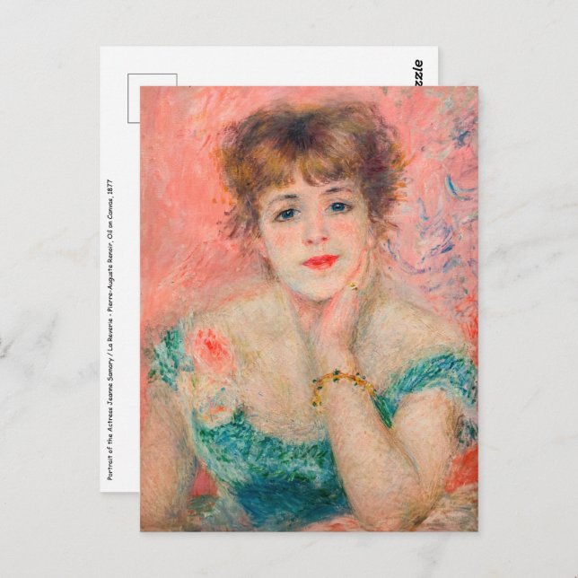 Carte Postale Pierre-Auguste Renoir - Actrice Jeanne Samary (Devant / Derrière)
