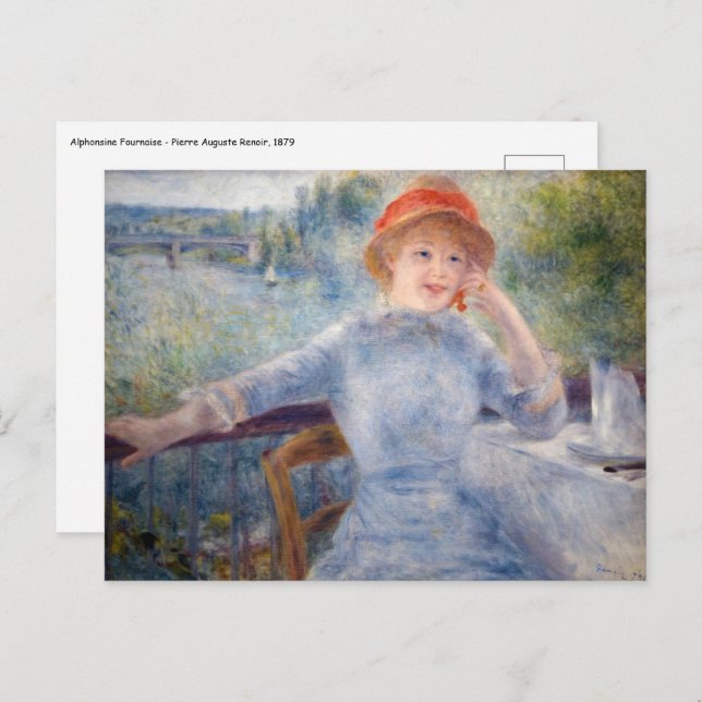 Carte Postale Pierre Auguste Renoir - Alphonsine Fournaise (Devant / Derrière)