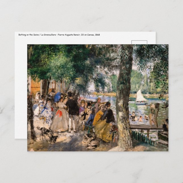 Carte Postale Pierre-Auguste Renoir - Baignade dans la Seine (Devant / Derrière)