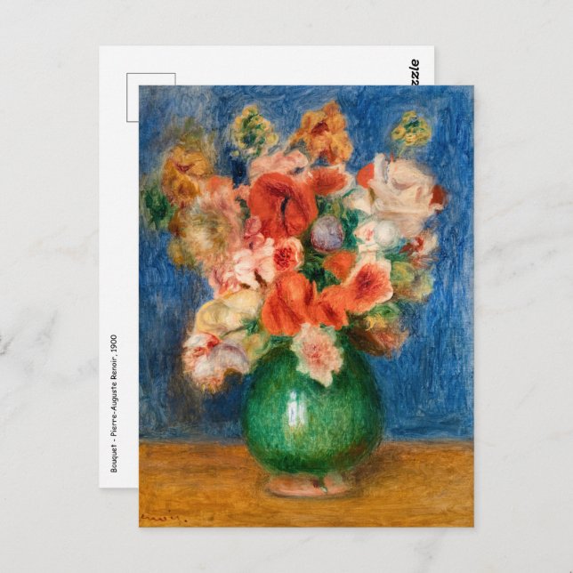Carte Postale Pierre-Auguste Renoir - Bouquet (Devant / Derrière)