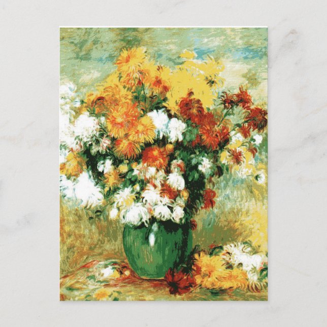 Carte Postale Pierre-Auguste Renoir Bouquet de Chrysanthèmes (Devant)