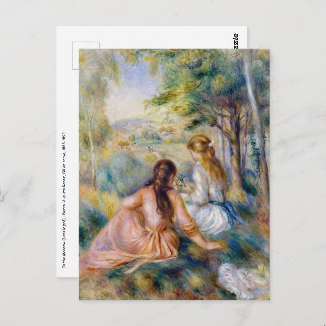 Carte Postale Pierre-Auguste Renoir - Dans le pré (Devant / Derrière)