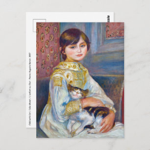 Carte Postale Pierre-Auguste Renoir - Enfant avec chat