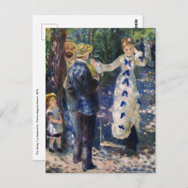 Carte Postale Pierre-Auguste Renoir - La Balançoire (Devant / Derrière)
