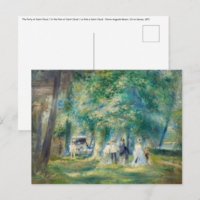 Carte Postale Pierre-Auguste Renoir - La fête à Saint-Cloud (Devant / Derrière)