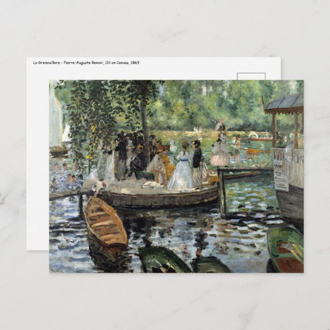 Carte Postale Pierre-Auguste Renoir - La Grenouillere (Devant / Derrière)