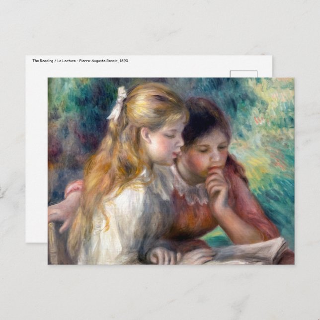 Carte Postale Pierre-Auguste Renoir - La Lecture (Devant / Derrière)