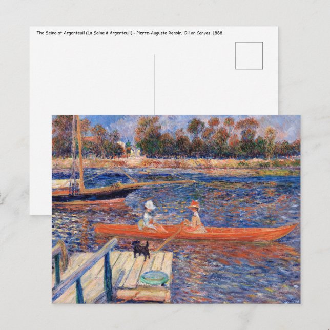 Carte Postale Pierre-Auguste Renoir - La Seine à Argenteuil (Devant / Derrière)