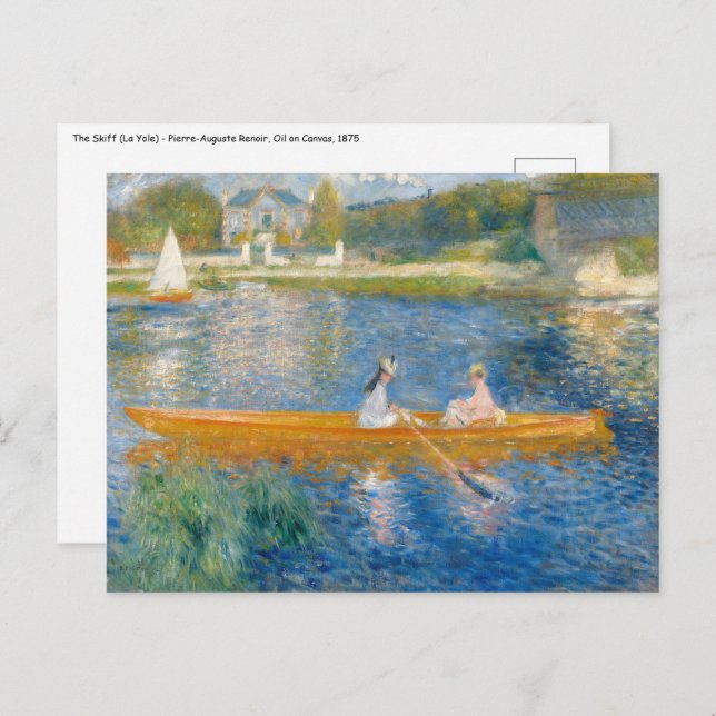Carte Postale Pierre-Auguste Renoir - Le Skiff (Devant / Derrière)