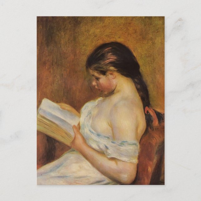 Carte Postale Pierre-Auguste Renoir - Lecture Jeune Fille (Devant)