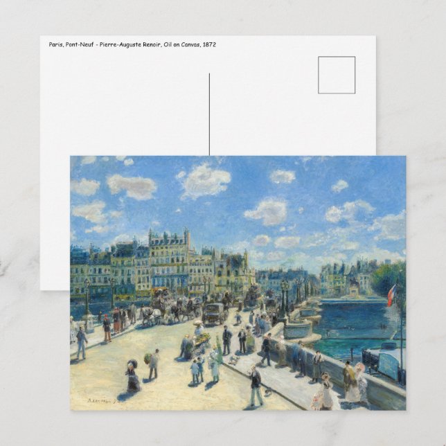 Carte Postale Pierre-Auguste Renoir - Paris, Pont-Neuf (Devant / Derrière)