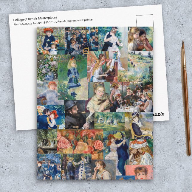 Carte Postale Pierre-Auguste Renoir - Patchwork de chefs-d'œuvre (Créateur téléchargé)