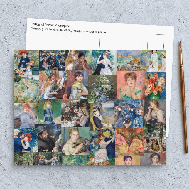 Carte Postale Pierre-Auguste Renoir - Patchwork de Chefs-d'œuvre (Créateur téléchargé)