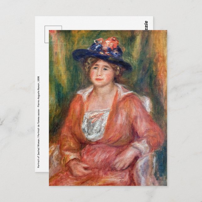 Carte Postale Pierre-Auguste Renoir - Portrait de femme assise (Devant / Derrière)
