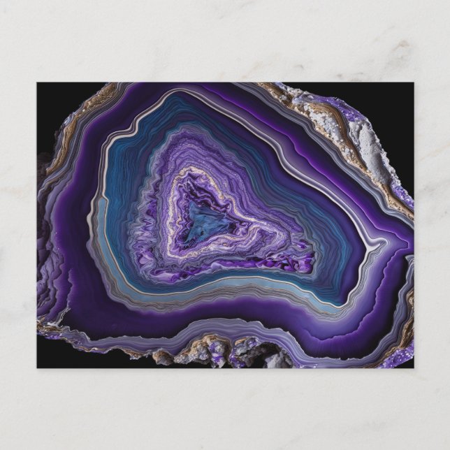 Carte Postale Pierre d'argent violet acrylique pour l'art (Devant)