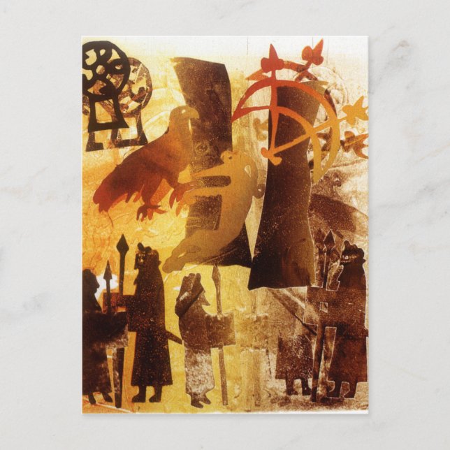 Carte Postale Pierre de garde et symboles (Devant)