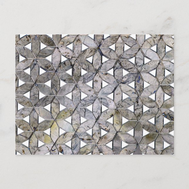 Carte Postale Pierre grise naturelle Mosaïque motif fleur de vie (Devant)