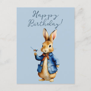 Carte Postale Pierre le lapin avec Joyeux Anniversaire Wren