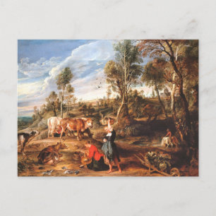 Carte Postale Pierre Paul Rubens Laitières avec du bétail dans u