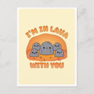 Carte Postale Pierres de lave volcanique Kawaii mignonnes Citati