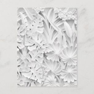 Carte Postale Pierres en motif feuille et fleur