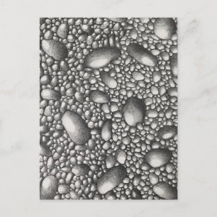 Carte Postale Pierres Roches Dessin au Crayon Art Original