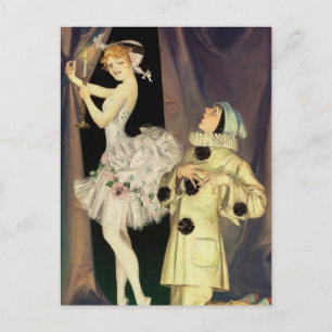 Carte Postale "Pierrot and Columbine" par FX Leyendecker