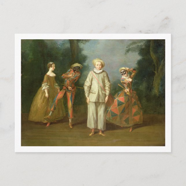 Carte Postale Pierrot and Harlequin (Devant)