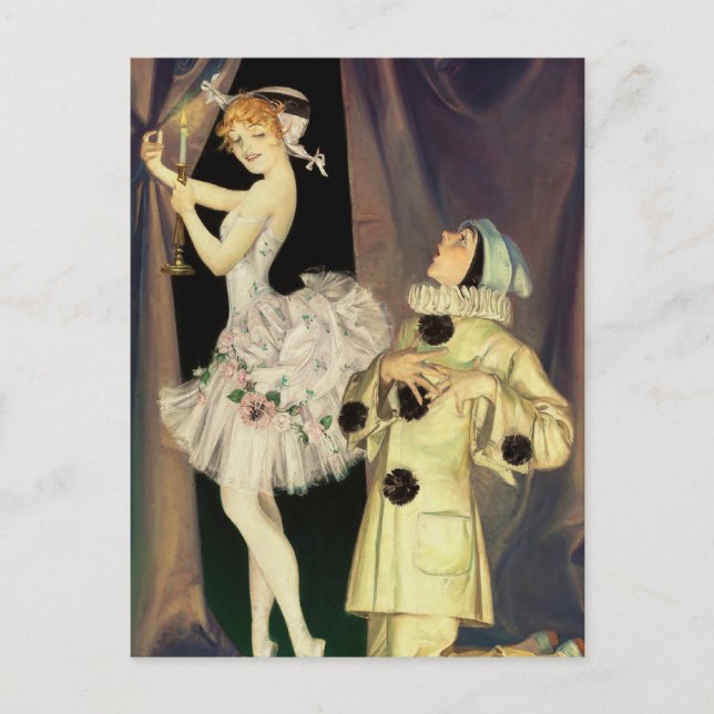 Carte Postale « Pierrot et Columbine » par FX Leyendecker (Devant)