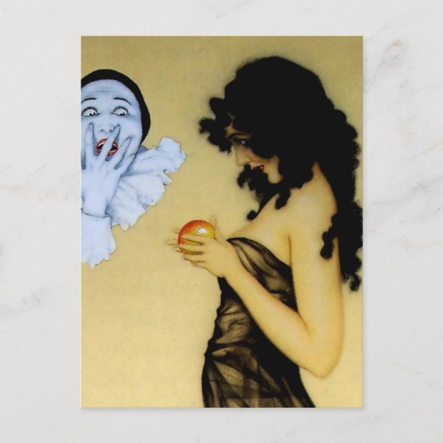 Carte Postale « Pierrot et Tentation » de Raphael Kirchner (Devant)