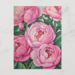 Carte Postale Pies roses Fleur Pastel Floral