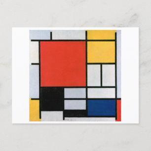 Carte Postale Piet Mondrian Abstrait